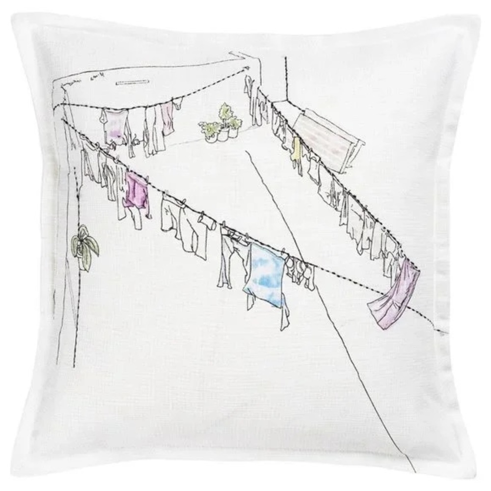 NWT IKEA Lokalt Pillow Case 20”x20” Limited Edition Clothesline Pattern